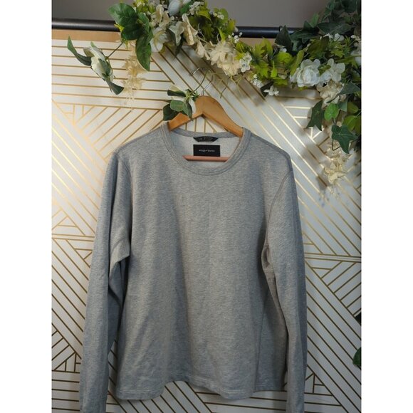 Wings + Horns Men's Sweatshirt Grey Gray Terry Crewneck Sweater Size Large HEMME - Picture 2 of 6